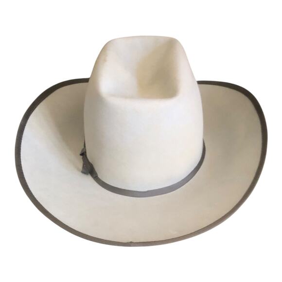 Resistol Ridgetop Silver Eagle Canyon White Wester Cowboy Hat Size 7 1/8 - Picture 1 of 16